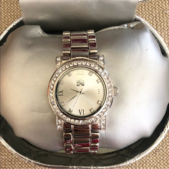 Curations Silver Watch with Crystal Embellishment - Picture 2 of 4